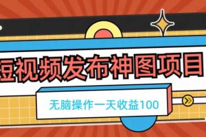 短视频发布神图项目，无脑操作，一天收益100