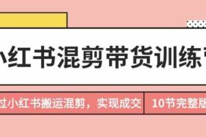 小红书混剪带货训练营，通过小红书搬运混剪实现成交（完结）