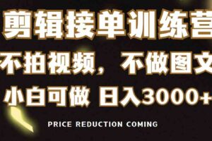 （9202期）剪辑接单训练营，不拍视频，不做图文，适合所有人，日入3000+