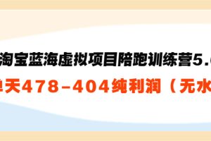 （3537期）黄岛主：淘宝蓝海虚拟项目陪跑训练营5.0：单天478纯利润（无水印）