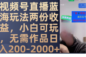 （7635期）视频号直播蓝海玩法两份收益，小白可玩，无需作品日入200-2000+