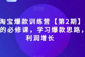 #原创                                                                                                 2023淘宝爆款训练营【第2期】，电商运营的必修课，学习爆款思路，实现利润增长