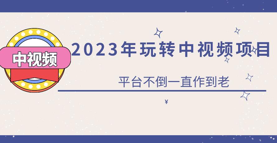 2023一心0基础玩转中视频项目：平台不倒，一直做到老【揭秘】