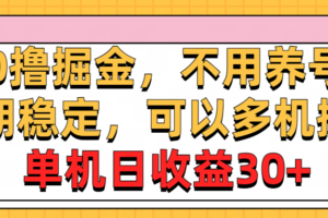 （10895期）0撸掘金，不用养号，长期稳定，可以多机操作，单机日收益30+