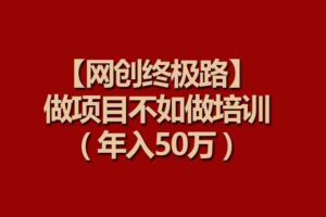 （9550期）【网创终极路】做项目不如做项目培训，年入50万