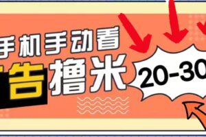 （11051期）新平台看广告单机每天20-30＋，无任何门槛，安卓手机即可，小白也能上手