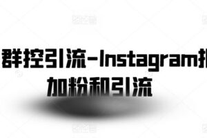 社交群控引流-Instagram批量加粉和引流