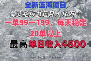 （12512期）靠卖绝版书籍月入10W+,一单99-199，一天平均20单以上，最高收益日入4500+