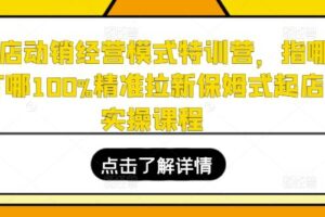 全店动销经营模式特训营，指哪打哪100%精准拉新保姆式起店实操课程