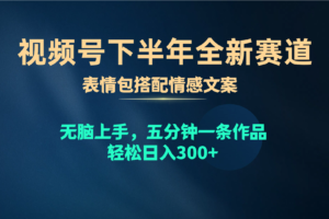 （10267期）视频号下半年全新赛道，表情包搭配情感文案 无脑上手，五分钟一条作品…