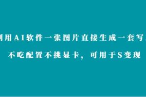 利用AI软件只需一张图片直接生成一套写真，不吃配置不挑显卡，可用于S变现