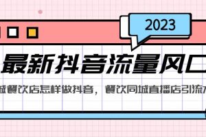 （5195期）2023最新抖音流量风口，同城餐饮店怎样做抖音，餐饮同城直播店引流方法