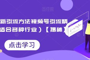 2023全新引流方法，视频号引流精准客户（适合各种行业）【揭秘】