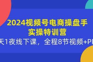 （10156期）2024视频号电商操盘手实操特训营：2天1夜线下课，全程8节视频+PPT