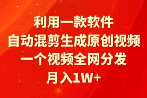 （9472期）利用一款软件，自动混剪生成原创视频，一个视频全网分发，月入1W+附软件