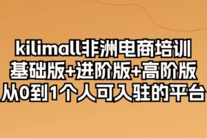 （10374期）kilimall非洲电商培训，基础版+进阶版+高阶版 从0-1个人可入驻的平台-12节