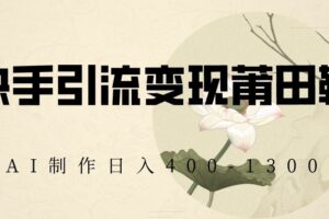 快手引流变现莆田鞋，AI制作日入400+【揭秘】