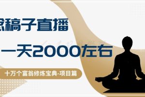 十万个富翁修炼宝典之3.念稿子直播，一天2000左右