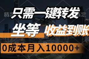 （12495期）只需一键转发，坐等收益到账，0成本月入10000+