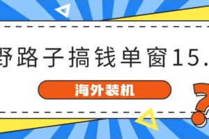 海外装机，野路子搞钱，单窗口15.8，亲测已变现10000+