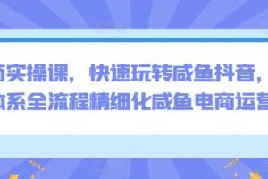 电商实操课，快速玩转咸鱼抖音，全体系全流程精细化咸鱼电商运营