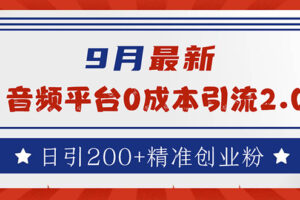 （12583期）9月最新：音频平台0成本引流，日引流200+精准创业粉