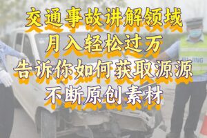 （8453期）交通事故讲解领域，月入轻松过万，告诉你如何获取源源不断原创素材，视…