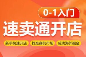 速卖通开店0-1入门，新手快速开店 找准商机市场 成功海外掘金