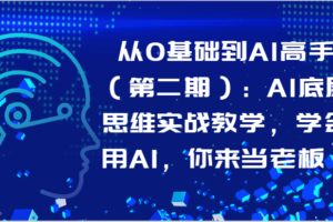 从0基础到AI高手：AI底层思维实战教学，学会用AI，你来当老板！