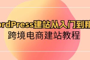 WordPress建站从入门到精通，跨境电商建站教程（60节课）