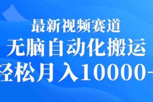 （9446期）最新视频赛道 无脑自动化搬运 轻松月入10000+