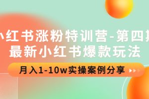 （4321期）小红书涨粉特训营-第四期：最新小红书爆款玩法，月入1-10w实操案例分享