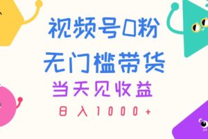 （11348期）视频号0粉无门槛带货，当天见收益，日入1000+