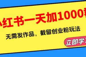 （6306期）小红书一天加1000群，无需发作品，截留创业粉玩法    （附软件）