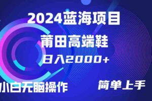 （10030期）每天两小时日入2000+，卖莆田高端鞋，小白也能轻松掌握，简单无脑操作…