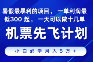 2024暑假最赚钱的项目，市场很大，一单利润300+，每天可批量操作