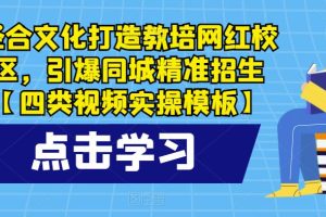 圣合文化打造教培网红校区，引爆同城精准招生【四类视频实操模板】