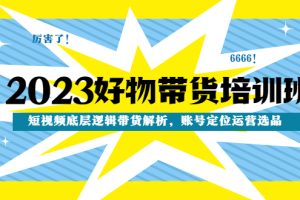 （4754期）2023好物带货培训班：短视频底层逻辑带货解析，账号定位运营选品