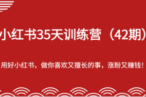 小红书35天训练营-用好小红书，做你喜欢又擅长的事，涨粉又赚钱！