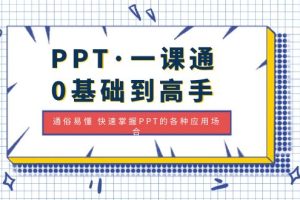 （4912期）PPT·一课通·0基础到高手：通俗易懂 快速掌握PPT的各种应用场合