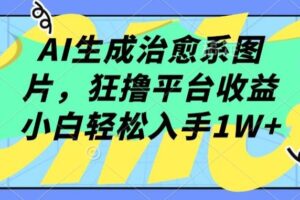 AI生成治愈系图片，狂撸平台收益，小白轻松入手1W+【揭秘】