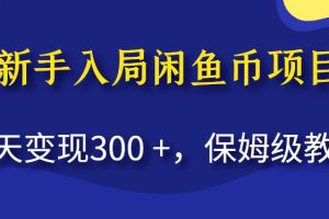 新手入局闲鱼币项目，当天变现300+，保姆级教程【揭秘】