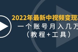 （4411期）2022年最新中视频变现最稳最长期的项目，一个账号月入几万（教程+工具）