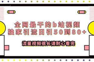 （7858期）全网最干的b站视频独家引流日引50到80+流量视频很长请耐心看完