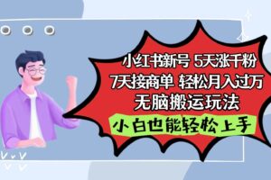 小红书影视泥巴追剧5天涨千粉7天接商单轻松月入过万无脑搬运玩法，小白也能轻松上手