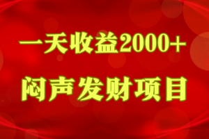 闷声发财，一天收益2000+，到底什么是赚钱，看完你就知道了