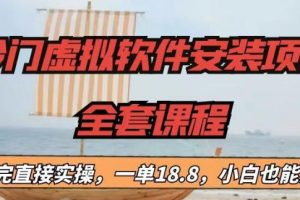 （6643期）冷门虚拟软件安装项目，一单18.8，小白也能月入3W＋