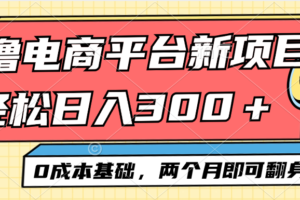 （12685期）电商平台新赛道变现项目小白轻松日入300＋0成本基础两个月即可翻身