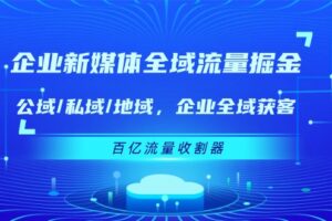 企业新媒体全域流量掘金：公域/私域/地域 企业全域获客 百亿流量收割器