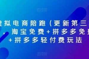 虚拟电商陪跑(更新第三期)，淘宝免费+拼多多免费+拼多多轻付费玩法